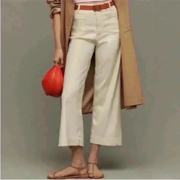 The Colette Cropped Wide-leg Pants Linen edition size 27 - Picture 5 of 6